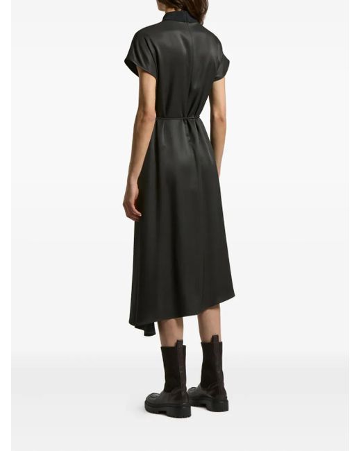 Peserico Black Mock-neck Asymmetrical Dress