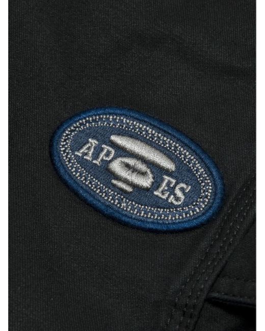 Aape By A Bathing Ape Black Logo-Patch Trousers for men