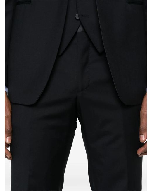 Tagliatore Black Single-Breasted Three-Piece Suit for men