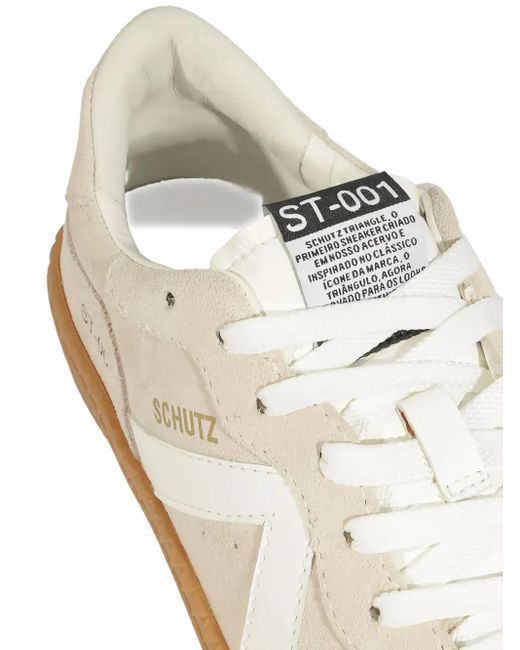 SCHUTZ SHOES 30mm Suede Panelled Lace-up Sneakers White
