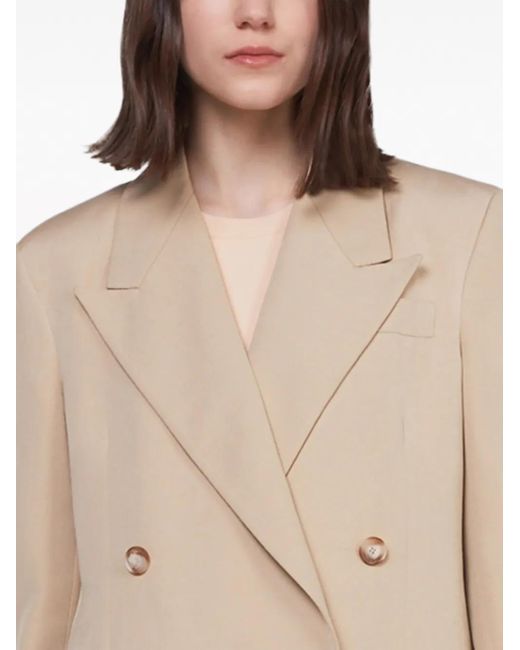 Stella McCartney Natural Neutral Double-breasted Blazer - Women's - Viscose/cupro