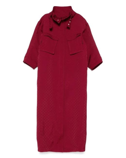 Gucci Red Gg Jacquard Coat