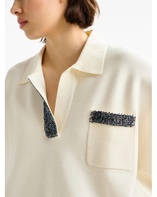 Essentiel Antwerp White "Internationnal" Knitted Polo