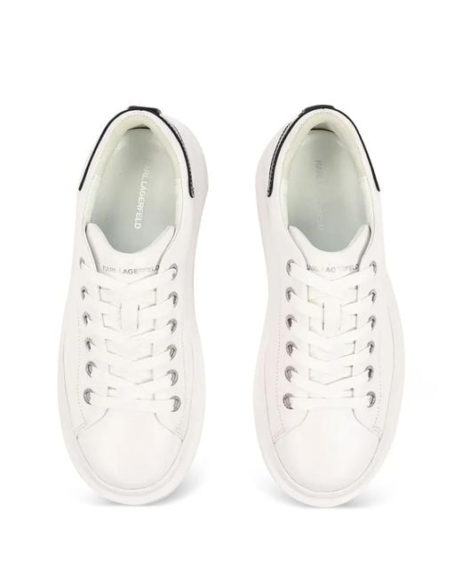 Karl Lagerfeld White Kore Logo-Plaque Chunky-Sole Sneakers