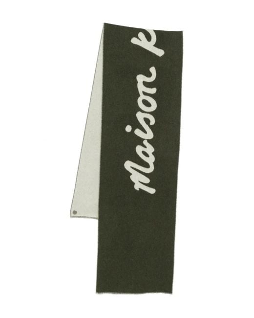 Maison Kitsuné Handwriting Scarf Green