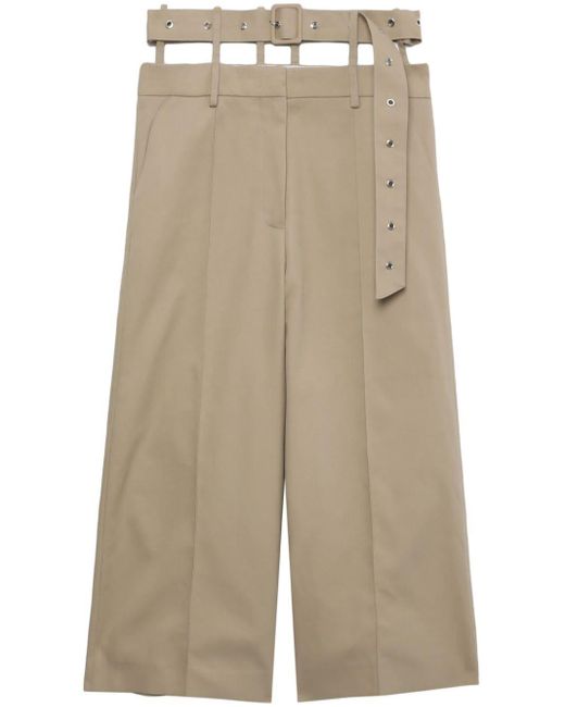 Pantalones capri con aberturas ROKH de color Natural