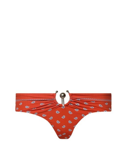 Christopher Esber Red Ruched Orbit Bikini Briefs