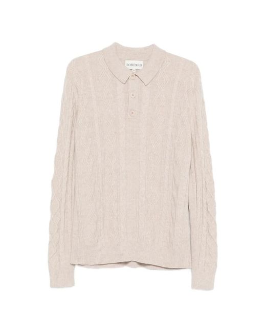 Bompard Natural Cable-Knit Polo Shirt for men
