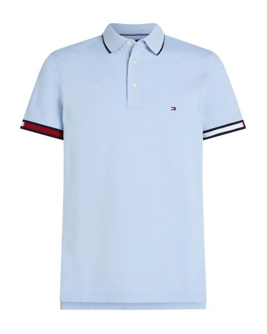 Polo Con Maniche A Contrasto di Tommy Hilfiger in Blue da Uomo