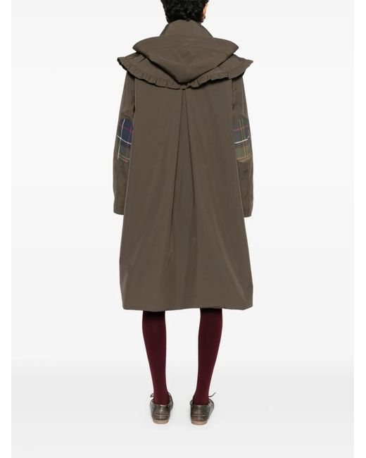 Barbour Green Ruffled Hooded Jacket