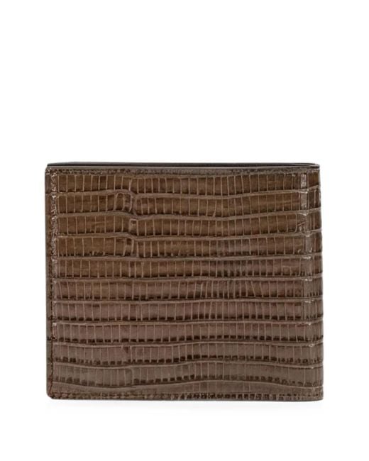 Tom Ford Brown Lizard-Effect Leather Wallet for men
