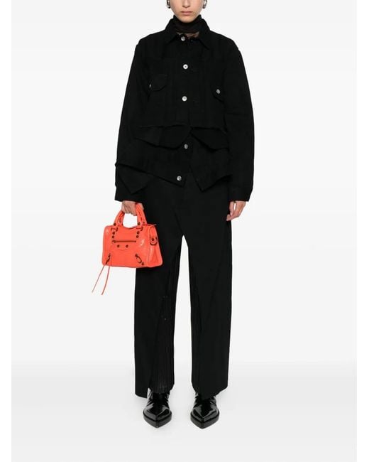 Junya Watanabe Black Pleated Panel Pants