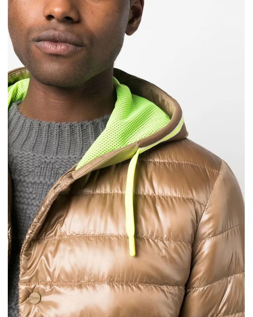 Herno Brown Drawstring Hooded Down Jacket for men