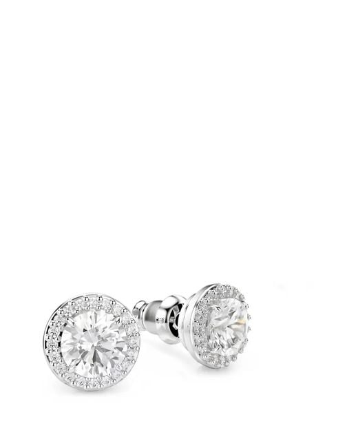 Swarovski White Una Angelic Crystal-Embellished Halo Earrings
