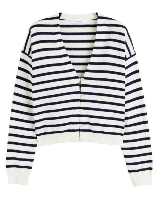 Chinti & Parker Blue Striped Button-up Cardigan