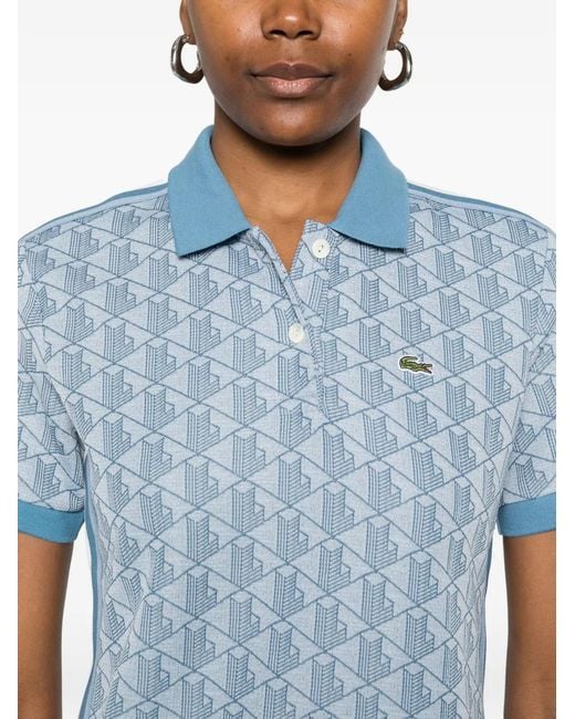Lacoste Blue Polo-Collar Mini Dress