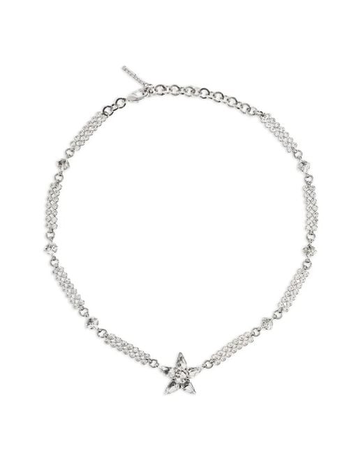 Alessandra Rich White Star-Charm Necklace