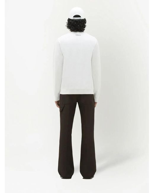 Courreges White Embroidered-Logo Cotton Sweatshirt