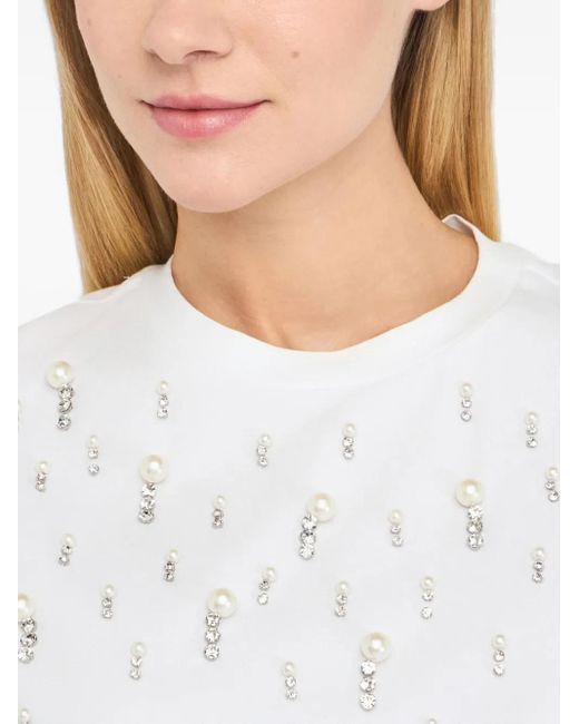 Liu Jo White Stud-Embellished T-Shirt