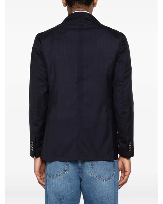 Tagliatore Blue Double-Breasted Jacket for men