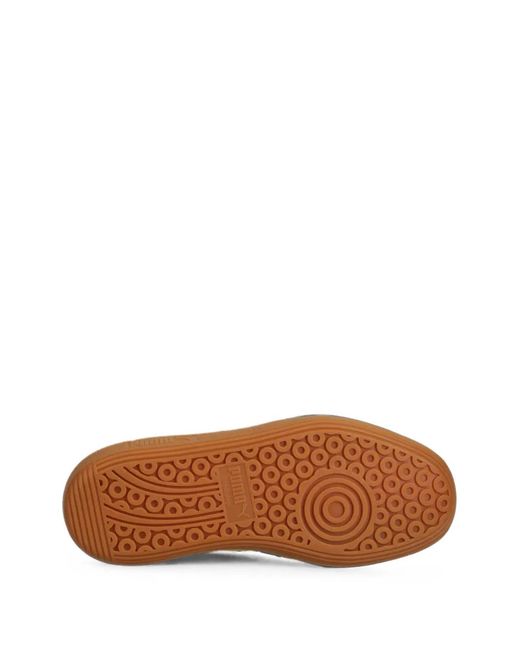 PUMA Red Palermo Logo-Patch Low-Top Sneakers