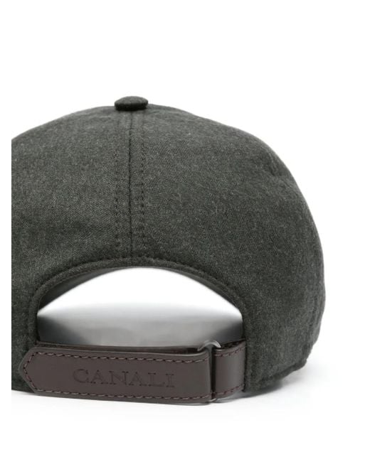 Canali Gray Wool Baseball Cap for men