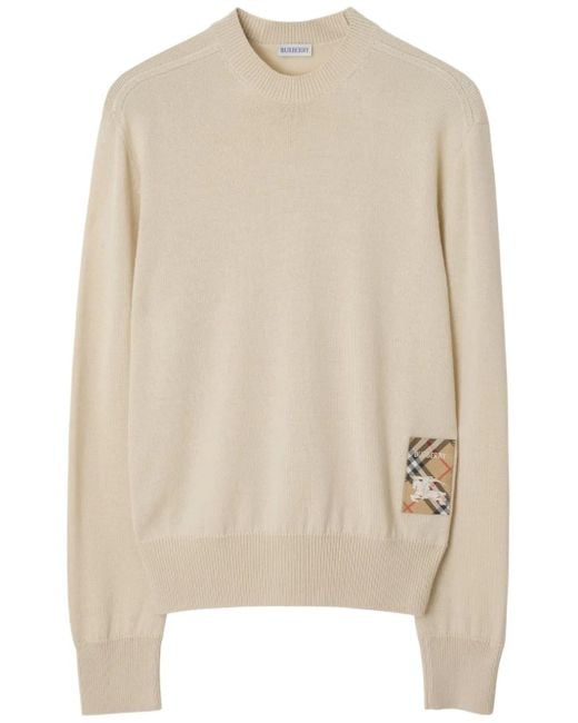 Burberry Geruite Wollen Trui in het Natural voor heren