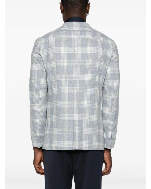 Eleventy Gray Checkered Blazer for men