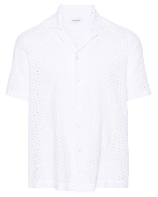 Tagliatore Katoenen Overhemd Met Uitgesneden Details in het White voor heren