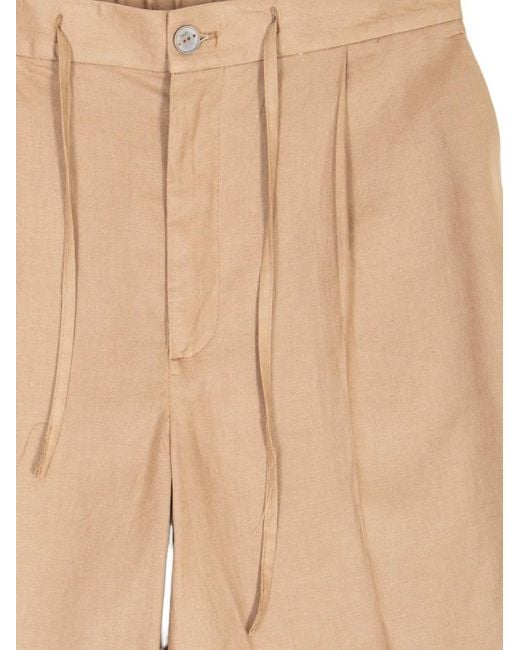 Hevò Natural Pleated Drawstring Shorts for men