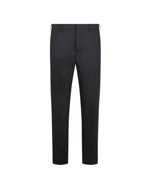 Moorer Blue Belt-Loops Trousers for men