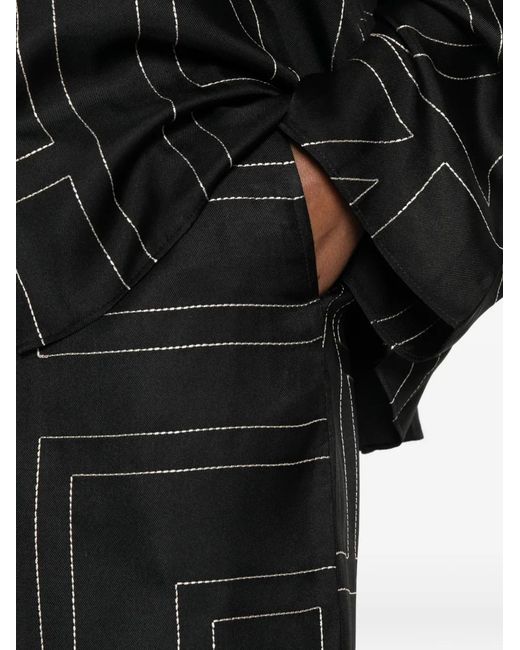 Totême Black Monogram-Print Shorts