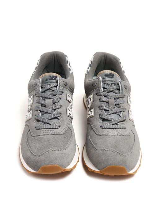 New Balance Gray 574 "Leopard" Sneakers