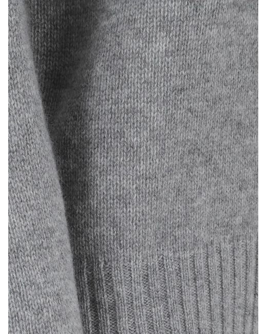 Allude Gray Roll-Neck Sweater