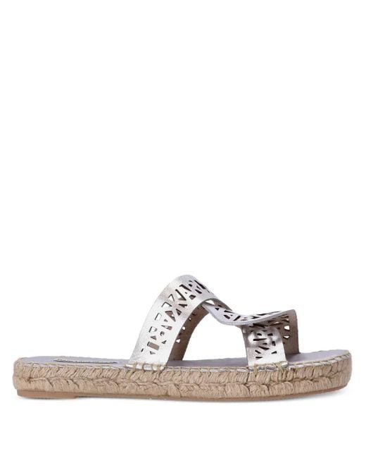 Karl Lagerfeld White Souk Interlock Espadrille Slides