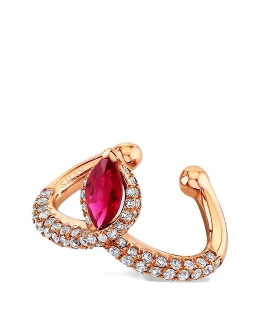 SHAY Pink Ruby Diamond Chevron Ear Cuff