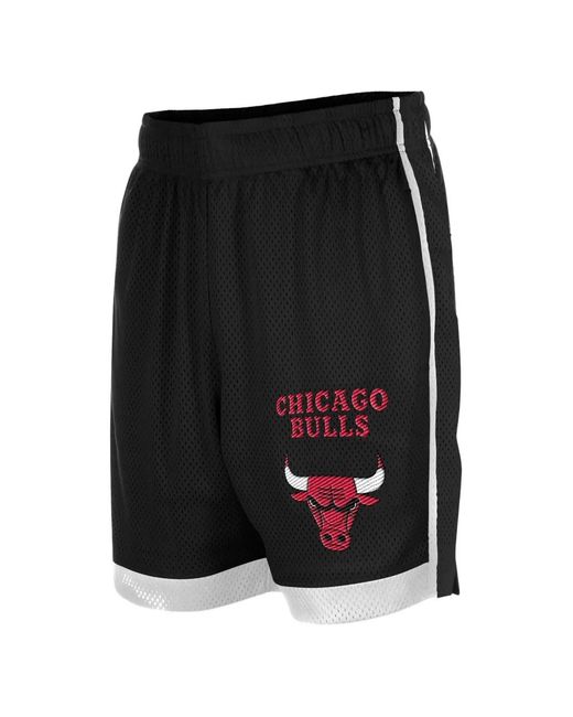 KTZ Black Chicago Bulls Nba Mesh Track Shorts for men