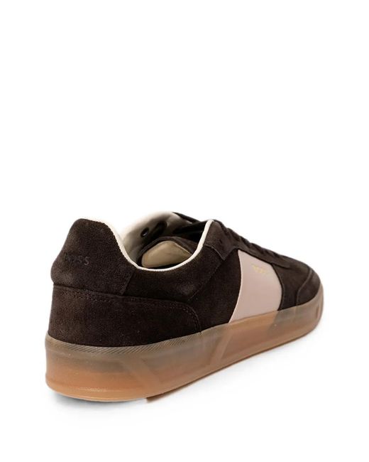 Boss Black Suede Panelled Sneakers