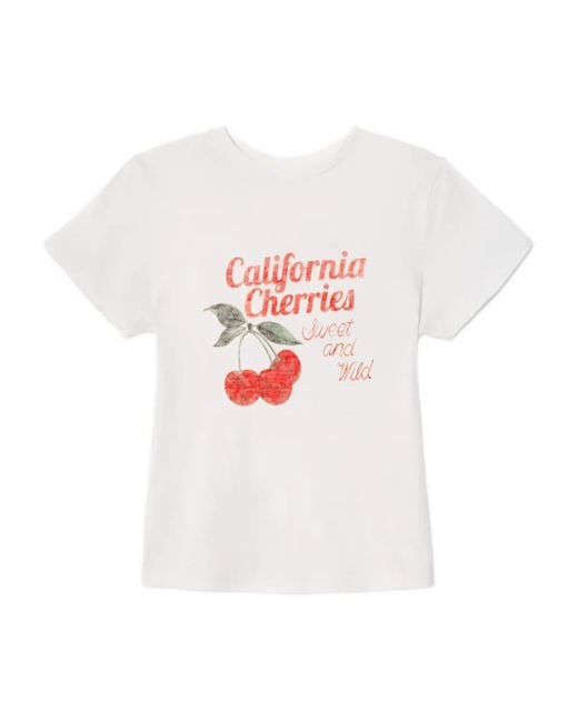 T-Shirt Cherries Re/done en coloris White