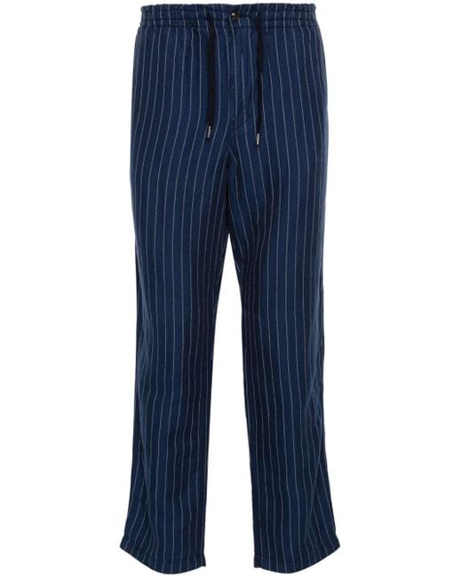 Polo Ralph Lauren Blue Pinstriped Tapered Trousers for men