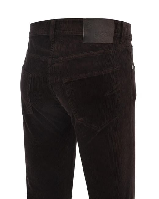 Barba Napoli Black Jfive Corduroy Straight Trousers for men