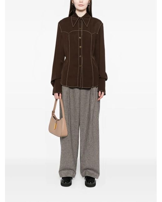 Vince Brown Houndstooth-Print Trosuers