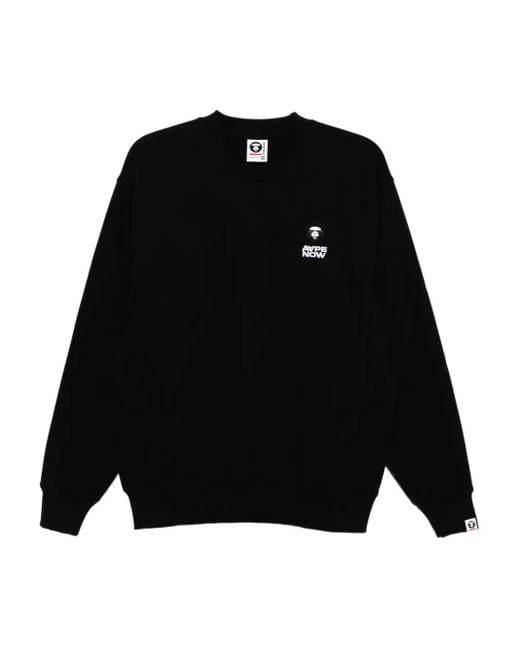 Aape By A Bathing Ape Black Logo-Appliqué Sweatshirt for men