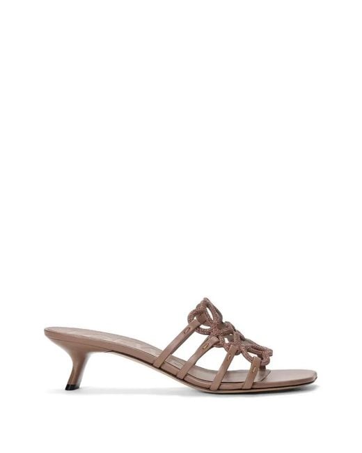 Loewe Natural Petal Anagram Strass Sandals