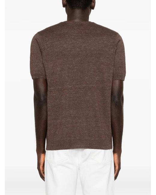 Scaglione Brown T-Shirt À Manches Courtes for men
