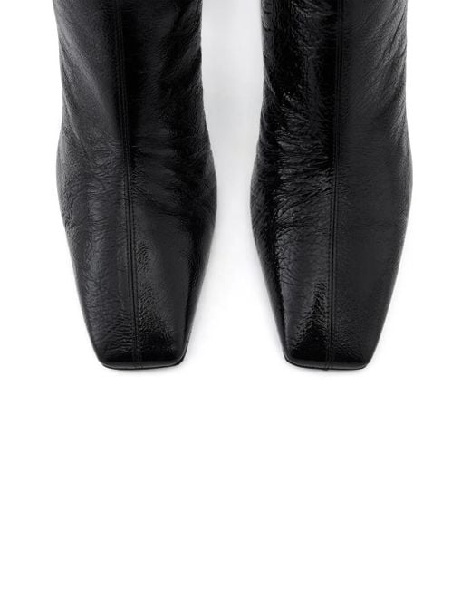 Courreges Black Heritage Leather Ankle Boots