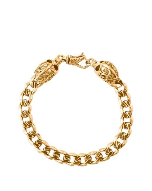 Emanuele Bicocchi Metallic Skull-Embellished Chain Bracelet