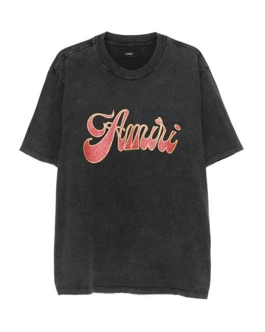 Amiri Black Logo-Print T-Shirt for men