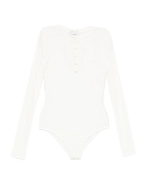 Alysi White Long-Sleeve Bodysuit