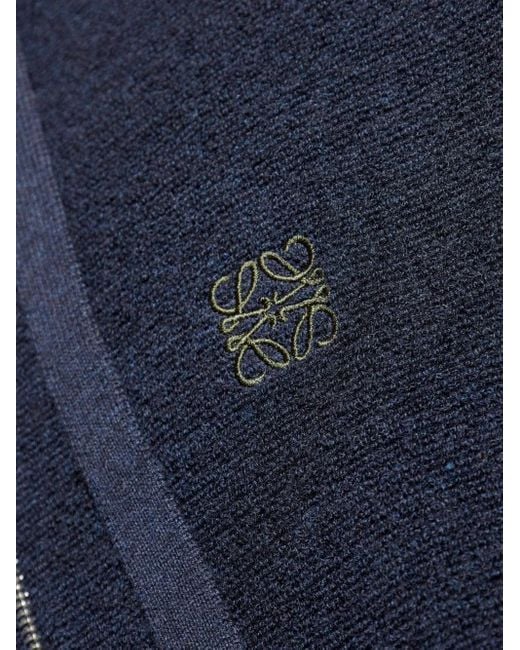 Loewe Blue Logo-Embroidered Hoodie for men